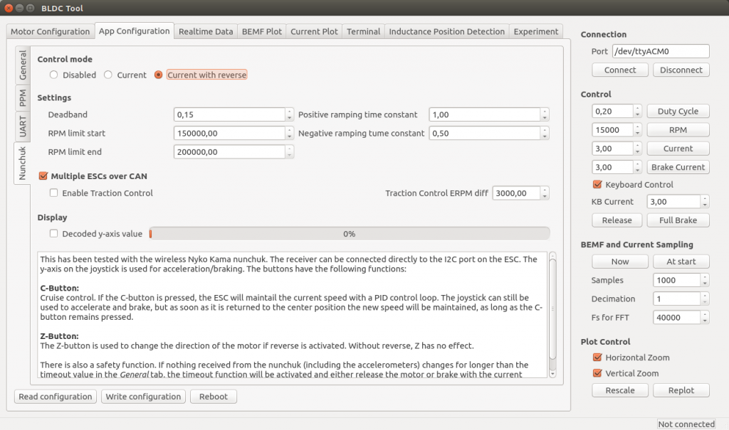 which bldc tool to use with v4.12