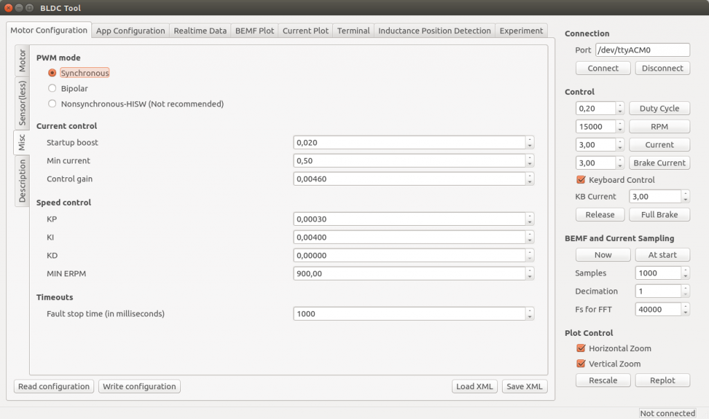 bldc tool for each corresponding vesc